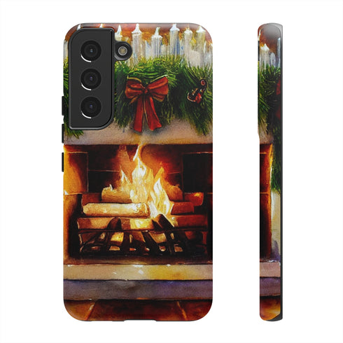 Candles on the Hearth Decorated for Christmas - Impact Resistant Phone Case Samsung Galaxy S22 Matte